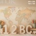 Tło fotograficzne szkolne – pastelowa mapa świata z dekoracjami vintage | 3684